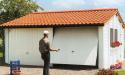 Garage mit Quersatteldach 15° für Grenzbebauung, auch als Einzelgarage und Reihengarage